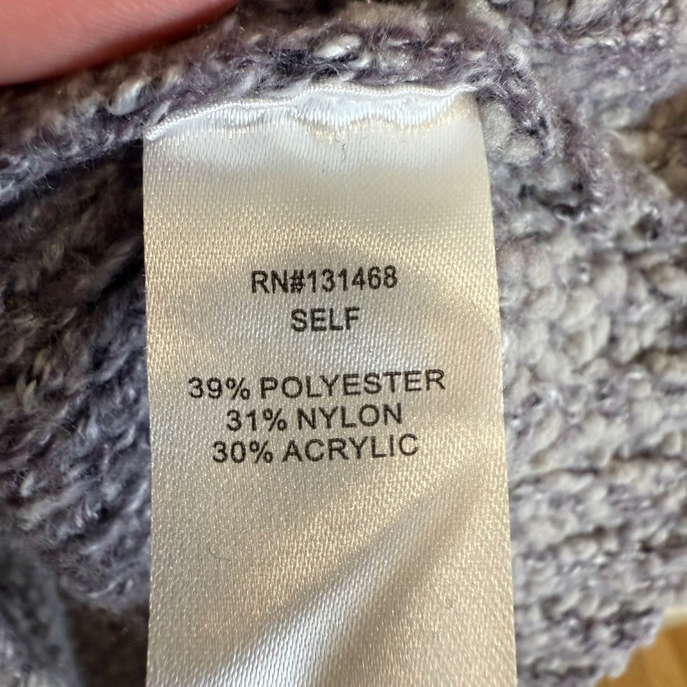 Fate Womens Small Sweater Knit Gray Purple Long Sleeve Pullover-‎ Anthropologie - Picture 4 of 5